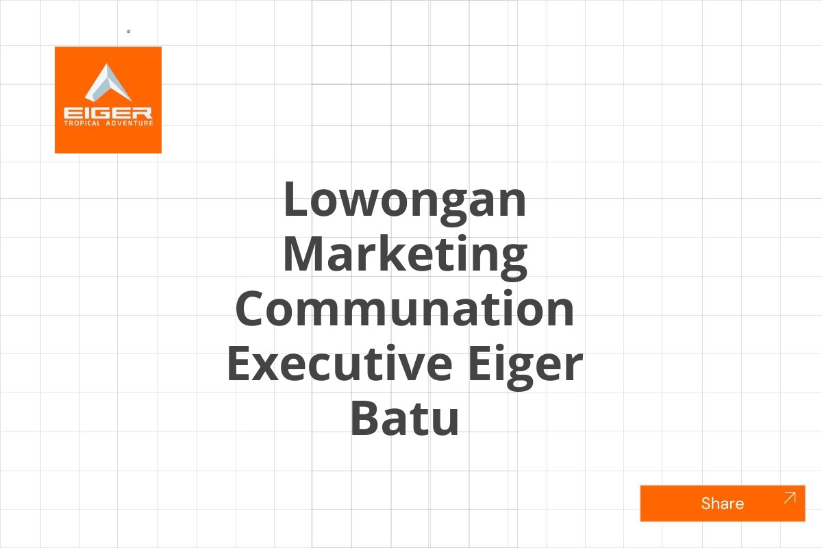 Lowongan Marketing Communation Executive Eiger Batu