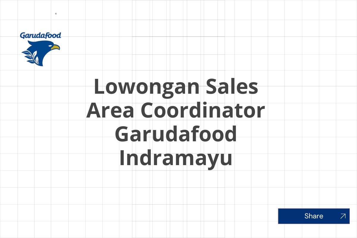 Lowongan Sales Area Coordinator Garudafood Indramayu