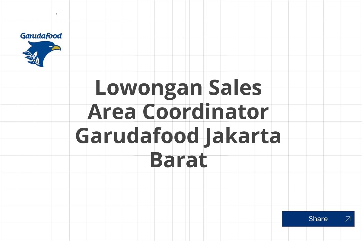 Lowongan Sales Area Coordinator Garudafood Jakarta Barat