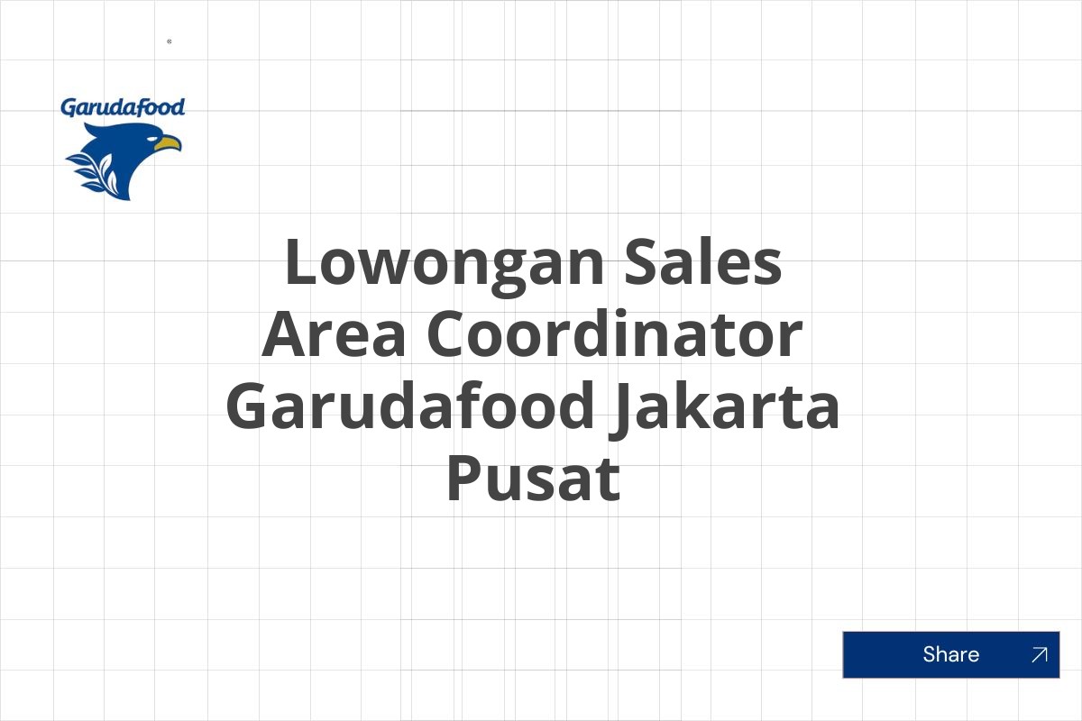 Lowongan Sales Area Coordinator Garudafood Jakarta Pusat