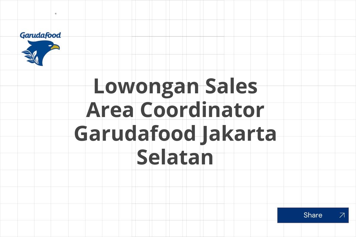 Lowongan Sales Area Coordinator Garudafood Jakarta Selatan