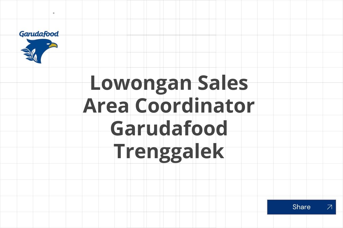 Lowongan Sales Area Coordinator Garudafood Trenggalek